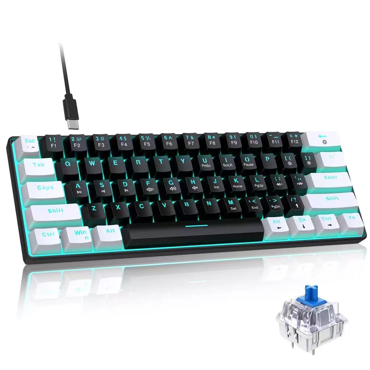 60% Mechanical Keyboard, Gamin - đánh giá và giá Keyboard Gaming Blue Switch