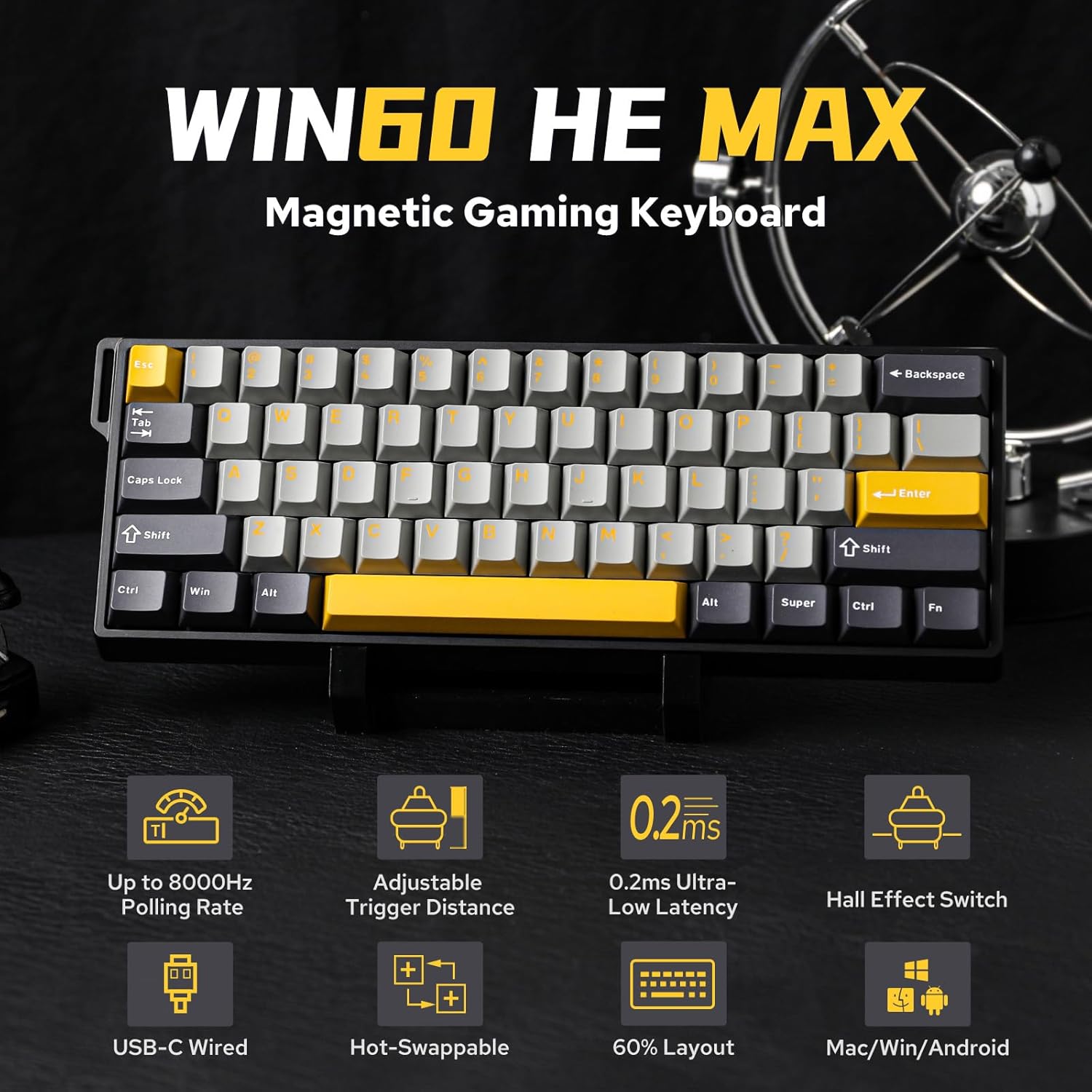 AULA WIN60 HE 60% Max Pro Magn - đánh giá và giá Gaming Keyboard Hot Swappable