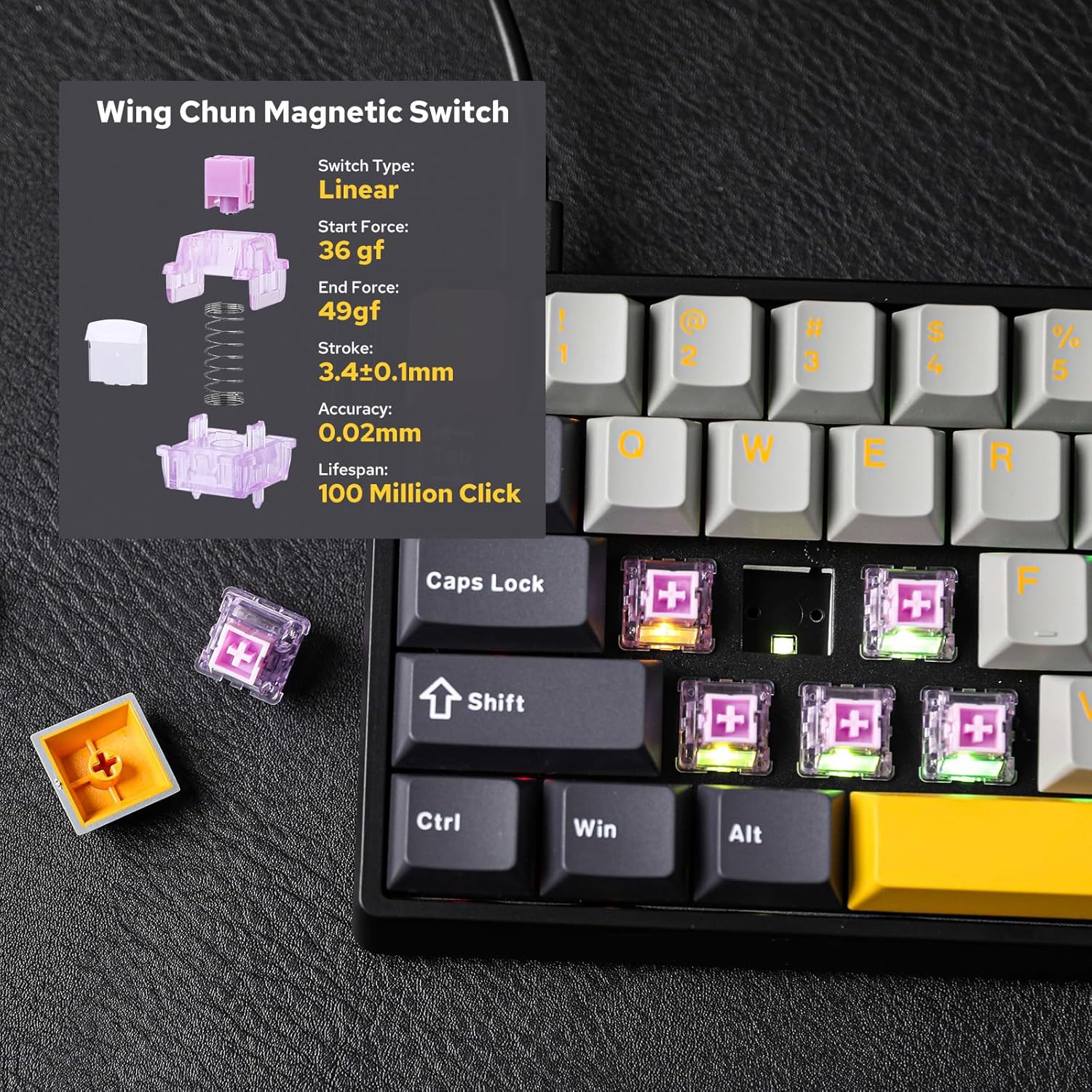 AULA WIN60 HE 60% Max Pro Magn - đánh giá và giá Gaming Keyboard Hot Swappable
