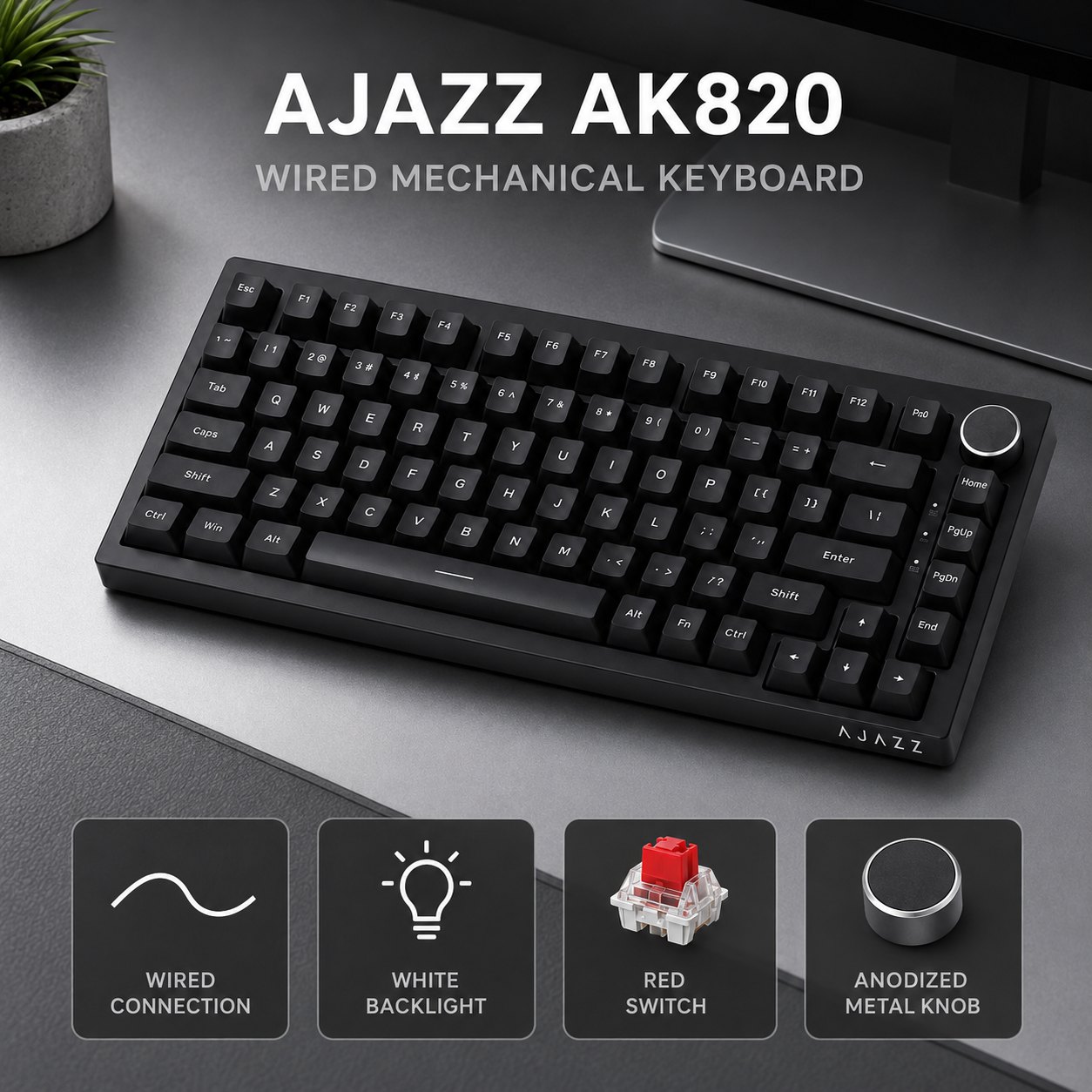 AJAZZ AK820 and AK820PRO Mecha - đánh giá và giá Gaming Keyboard No Rgb