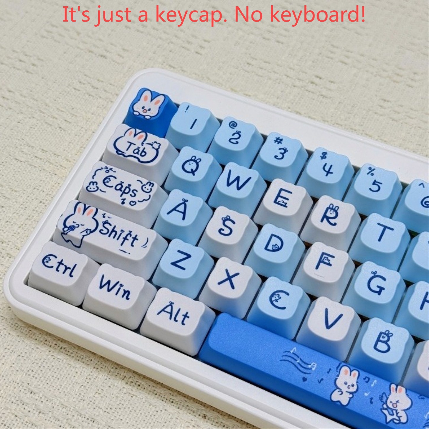 Cute Blue Rabbit Keycaps 124 K - đánh giá và giá Keyboard Gaming Blue Switch