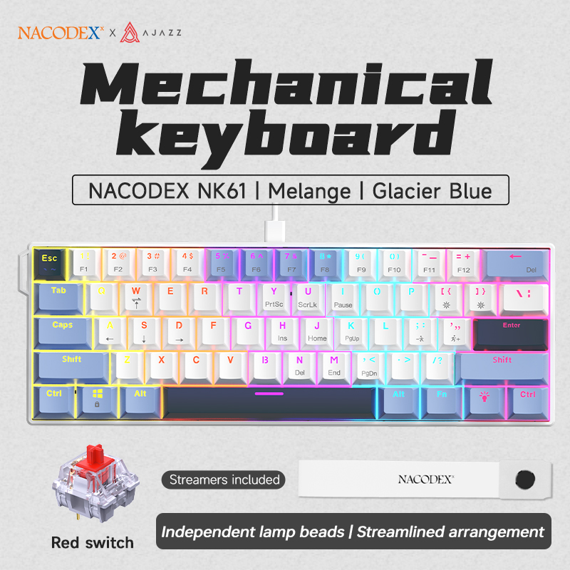AJAZZ NK61 Wired Mechanical Ga - đánh giá và giá Gaming Keyboard Hot Swappable
