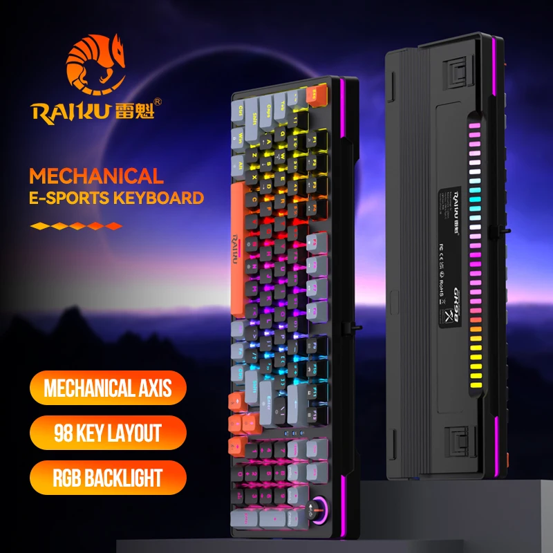 GK98 Wired gaming keyboard RGB - đánh giá và giá Keyboard Gaming Blue Switch